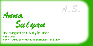 anna sulyan business card
